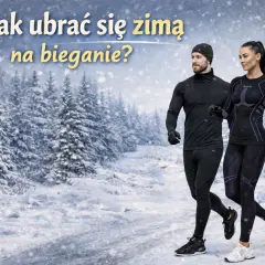 Para biegnie przez zaśnieżony las. Dowiedz się, jak się ubrać na bieganie w zimie, by czuć się komfortowo i bezpiecznie.