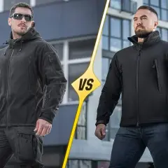Dwóch mężczyzn w kurtkach. Czy softshell jest nieprzemakalny? Sprawdźmy!