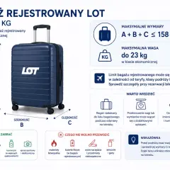 Bagaż rejestrowany LOT: wymiary do 158 cm (A+B+C), waga do 23 kg. Sprawdź wymiary bagażu przed podróżą.